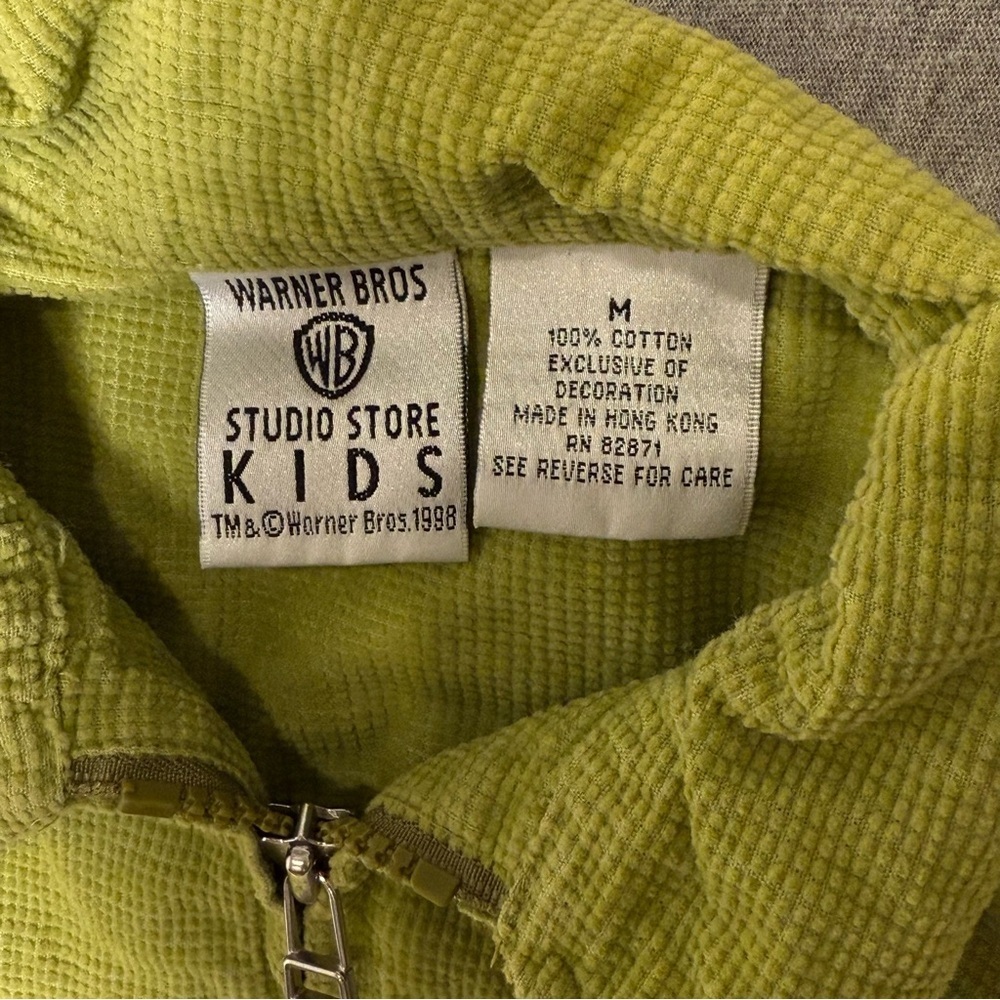 Vintage 1998 Warner Bros. Scooby-Doo Textured Zip Up Jacket Kids Size Medium M - Picture 8 of 9